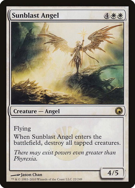 Sunblast Angel trading card from Scars of Mirrodin Sunblast Angel - Scars of Mirrodin Magic: The Gathering trading card