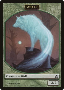 Wolf Token - Scars of Mirrodin (SOM) #5 - Token Magic: The Gathering Trading Card