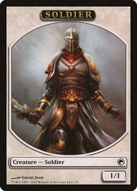 Soldier Token - Scars of Mirrodin (SOM) #2 - Token Magic: The Gathering Trading Card
