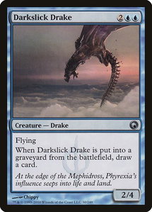 Darkslick Drake - Scars of Mirrodin (SOM) #30 - Uncommon Magic: The Gathering Trading Card