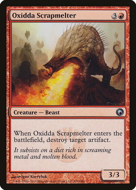 Oxidda Scrapmelter trading card from Scars of Mirrodin Oxidda Scrapmelter - Scars of Mirrodin Magic: The Gathering trading card
