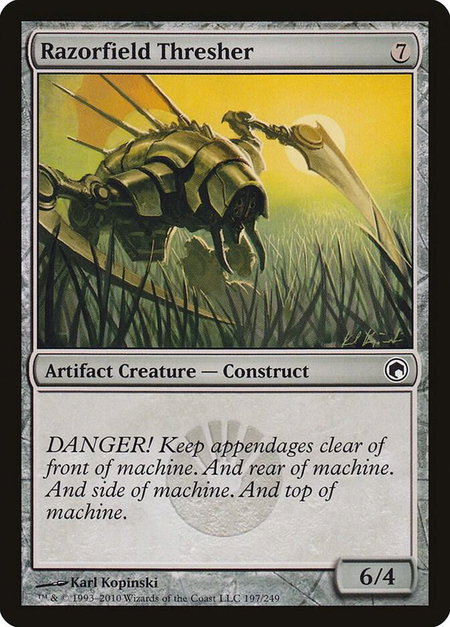 Razorfield Thresher trading card from Scars of Mirrodin Razorfield Thresher - Scars of Mirrodin Magic: The Gathering trading card
