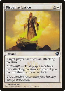 Dispense Justice - Scars of Mirrodin (SOM) #5 - Uncommon Magic: The Gathering Trading Card