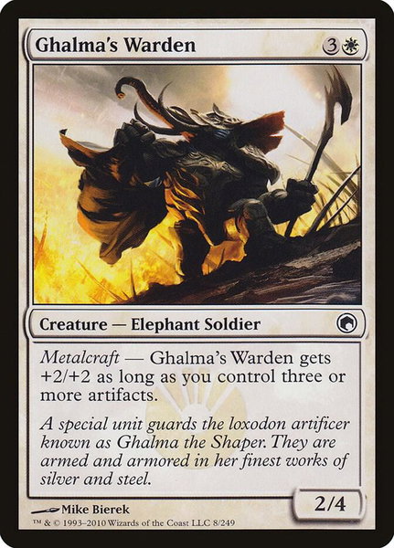 Ghalma's Warden trading card from Scars of Mirrodin Ghalma's Warden - Scars of Mirrodin Magic: The Gathering trading card