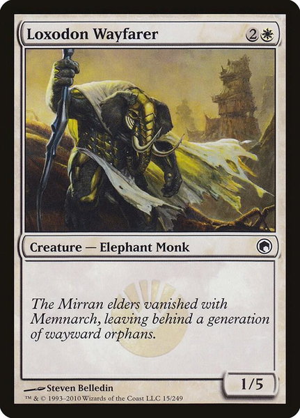 Loxodon Wayfarer trading card from Scars of Mirrodin Loxodon Wayfarer - Scars of Mirrodin Magic: The Gathering trading card
