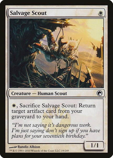 Salvage Scout trading card from Scars of Mirrodin Salvage Scout - Scars of Mirrodin Magic: The Gathering trading card