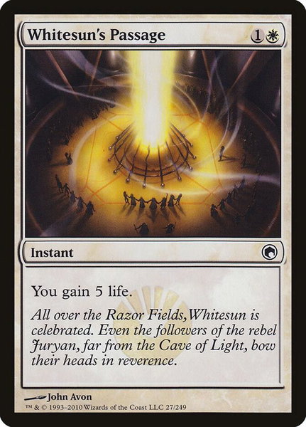 Whitesun's Passage trading card from Scars of Mirrodin Whitesun's Passage - Scars of Mirrodin Magic: The Gathering trading card