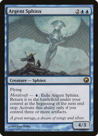 Argent Sphinx - Scars of Mirrodin (SOM) #28 - Rare Magic: The Gathering Trading Card