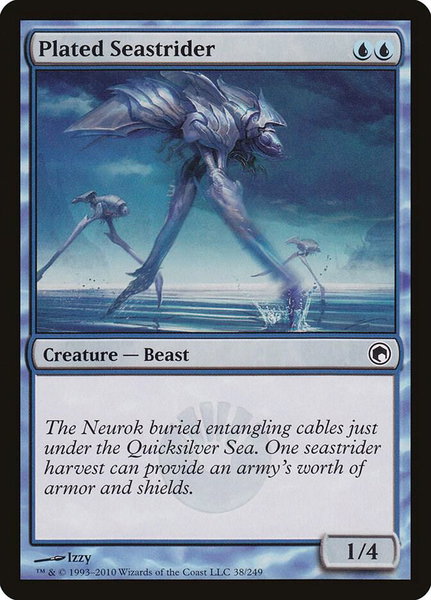 Plated Seastrider trading card from Scars of Mirrodin Plated Seastrider - Scars of Mirrodin Magic: The Gathering trading card