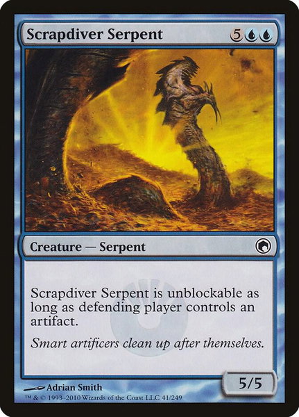 Scrapdiver Serpent trading card from Scars of Mirrodin Scrapdiver Serpent - Scars of Mirrodin Magic: The Gathering trading card