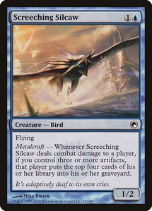 Screeching Silcaw - Scars of Mirrodin (SOM) #42 - Common Magic: The Gathering Trading Card