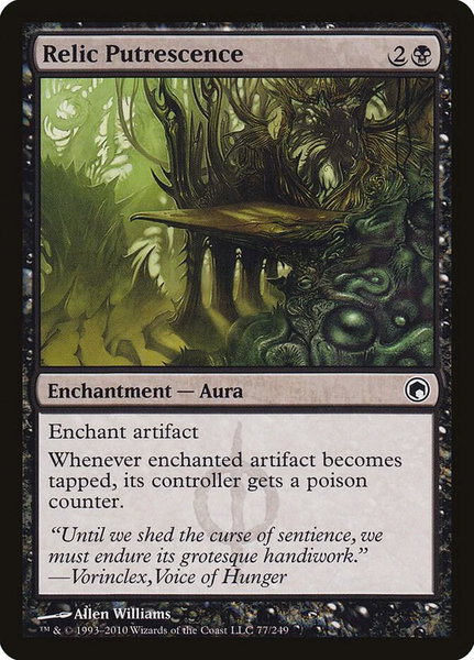 Relic Putrescence trading card from Scars of Mirrodin Relic Putrescence - Scars of Mirrodin Magic: The Gathering trading card