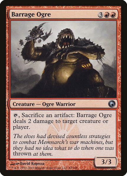 Barrage Ogre - Scars of Mirrodin Magic: The Gathering trading card