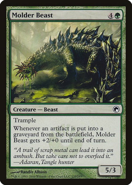 Molder Beast trading card from Scars of Mirrodin Molder Beast - Scars of Mirrodin Magic: The Gathering trading card