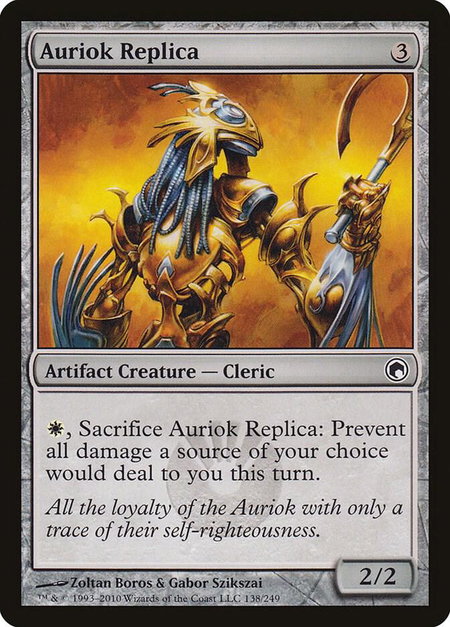 Auriok Replica trading card from Scars of Mirrodin Auriok Replica - Scars of Mirrodin Magic: The Gathering trading card