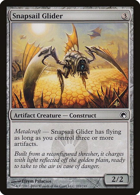 Snapsail Glider trading card from Scars of Mirrodin Snapsail Glider - Scars of Mirrodin Magic: The Gathering trading card