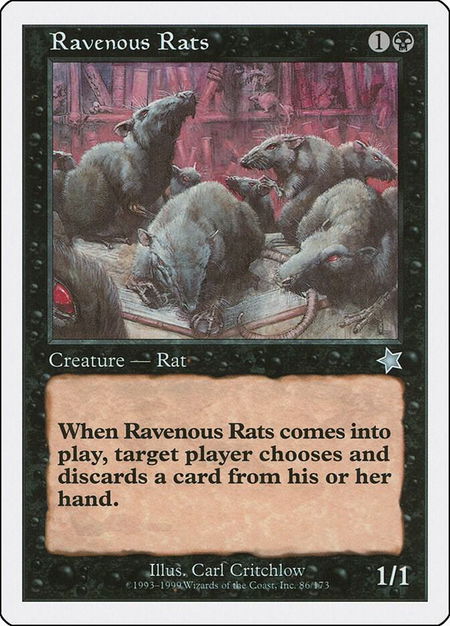 Ravenous Rats - Starter 1999 Magic: The Gathering trading card