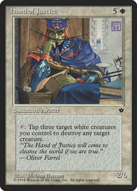 Hand of Justice - Fallen Empires (FEM) #5 - Rare Magic: The Gathering Trading Card