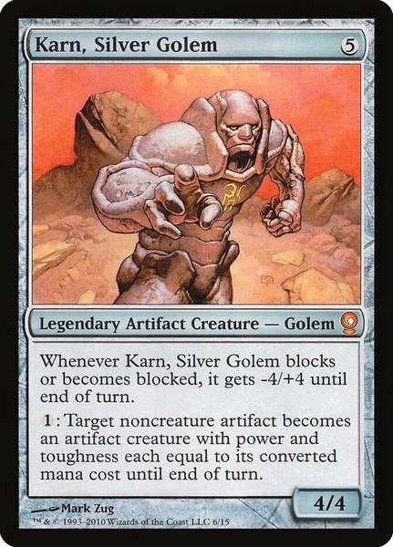 Karn, Silver Golem trading card from From the Vault: Relics Karn, Silver Golem - From the Vault: Relics Magic: The Gathering trading card