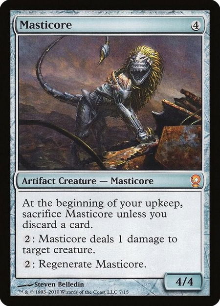 Masticore trading card from From the Vault: Relics Masticore - From the Vault: Relics Magic: The Gathering trading card