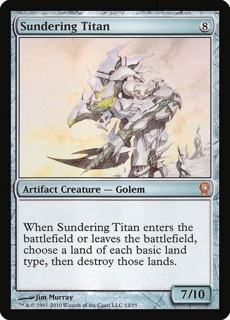 Sundering Titan trading card from From the Vault: Relics Sundering Titan - From the Vault: Relics Magic: The Gathering trading card