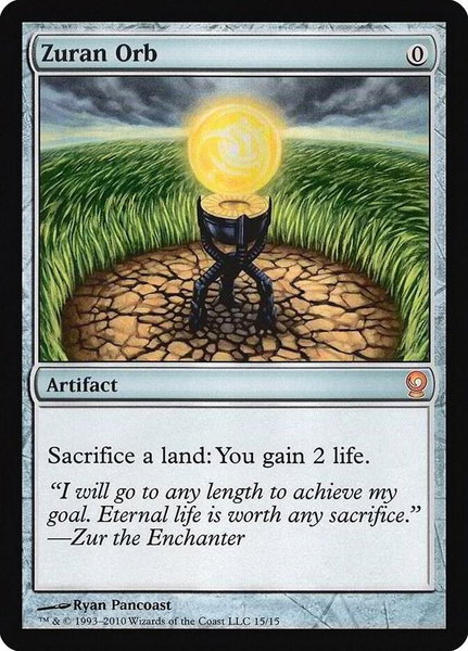 Zuran Orb trading card from From the Vault: Relics Zuran Orb - From the Vault: Relics Magic: The Gathering trading card