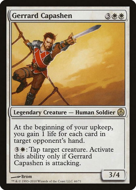 Gerrard Capashen trading card from Duel Decks: Phyrexia vs. the Coalition Gerrard Capashen - Duel Decks: Phyrexia vs. the Coalition Magic: The Gathering trading card