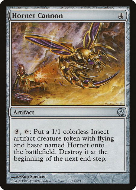 Hornet Cannon trading card from Duel Decks: Phyrexia vs. the Coalition Hornet Cannon - Duel Decks: Phyrexia vs. the Coalition Magic: The Gathering trading card