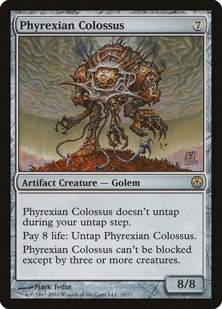 Phyrexian Colossus trading card from Duel Decks: Phyrexia vs. the Coalition Phyrexian Colossus - Duel Decks: Phyrexia vs. the Coalition Magic: The Gathering trading card