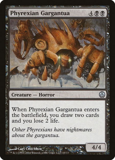 Phyrexian Gargantua trading card from Duel Decks: Phyrexia vs. the Coalition Phyrexian Gargantua - Duel Decks: Phyrexia vs. the Coalition Magic: The Gathering trading card