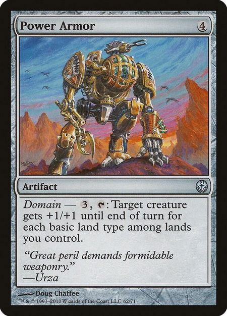 Power Armor trading card from Duel Decks: Phyrexia vs. the Coalition Power Armor - Duel Decks: Phyrexia vs. the Coalition Magic: The Gathering trading card