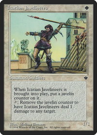 Icatian Javelineers (Benson) - Fallen Empires (FEM) #8a - Common Magic: The Gathering Trading Card