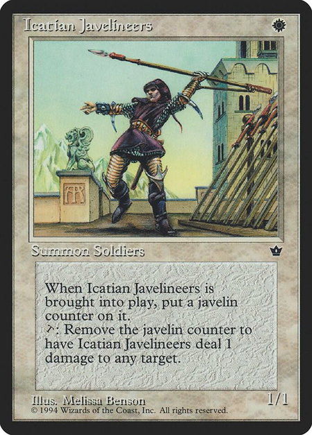 Icatian Javelineers (Benson) - Fallen Empires Magic: The Gathering trading card