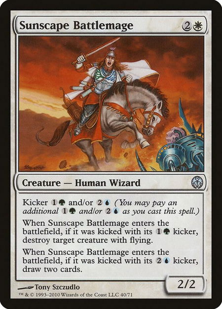 Sunscape Battlemage trading card from Duel Decks: Phyrexia vs. the Coalition Sunscape Battlemage - Duel Decks: Phyrexia vs. the Coalition Magic: The Gathering trading card