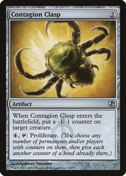 Contagion Clasp trading card from Duel Decks: Elspeth vs. Tezzeret Contagion Clasp - Duel Decks: Elspeth vs. Tezzeret Magic: The Gathering trading card