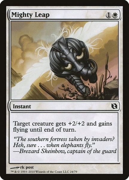 Mighty Leap trading card from Duel Decks: Elspeth vs. Tezzeret Mighty Leap - Duel Decks: Elspeth vs. Tezzeret Magic: The Gathering trading card