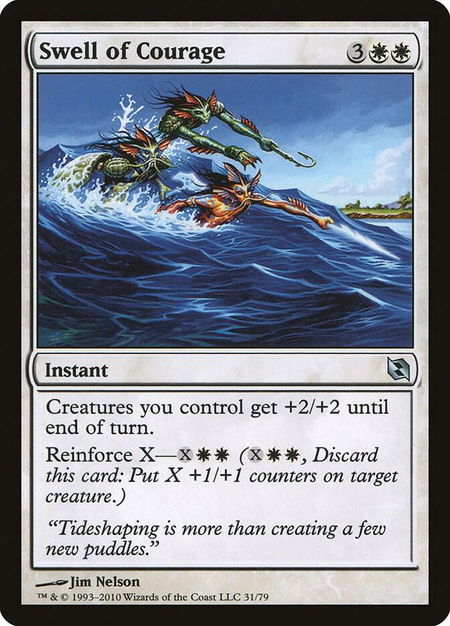 Swell of Courage trading card from Duel Decks: Elspeth vs. Tezzeret Swell of Courage - Duel Decks: Elspeth vs. Tezzeret Magic: The Gathering trading card