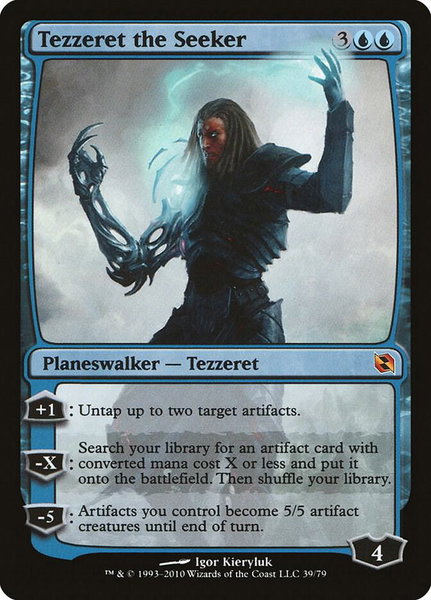 Tezzeret the Seeker - Duel Decks: Elspeth vs. Tezzeret Magic: The Gathering trading card