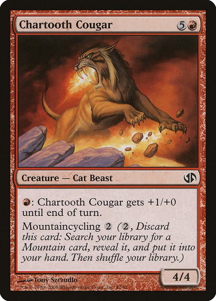 Chartooth Cougar trading card from Duel Decks: Jace vs. Chandra Chartooth Cougar - Duel Decks: Jace vs. Chandra Magic: The Gathering trading card