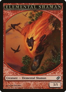 Elemental Shaman Token - Duel Decks: Jace vs. Chandra (DD2) #1 - Token Magic: The Gathering Trading Card