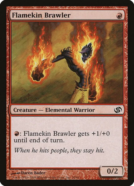Flamekin Brawler trading card from Duel Decks: Jace vs. Chandra Flamekin Brawler - Duel Decks: Jace vs. Chandra Magic: The Gathering trading card