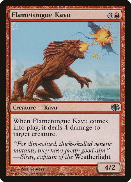 Flametongue Kavu - Duel Decks: Jace vs. Chandra Magic: The Gathering trading card