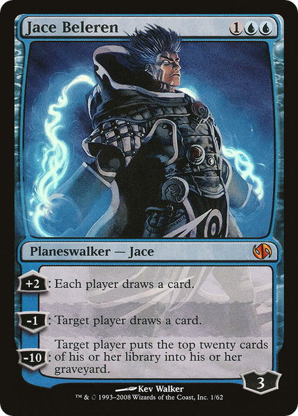 Jace Beleren trading card from Duel Decks: Jace vs. Chandra Jace Beleren - Duel Decks: Jace vs. Chandra Magic: The Gathering trading card