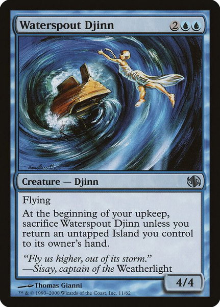 Waterspout Djinn - Duel Decks: Jace vs. Chandra Magic: The Gathering trading card