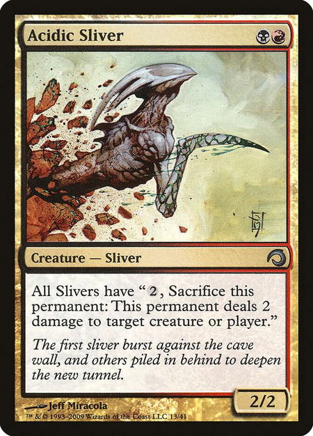Acidic Sliver trading card from Premium Deck Series: Slivers Acidic Sliver - Premium Deck Series: Slivers Magic: The Gathering trading card
