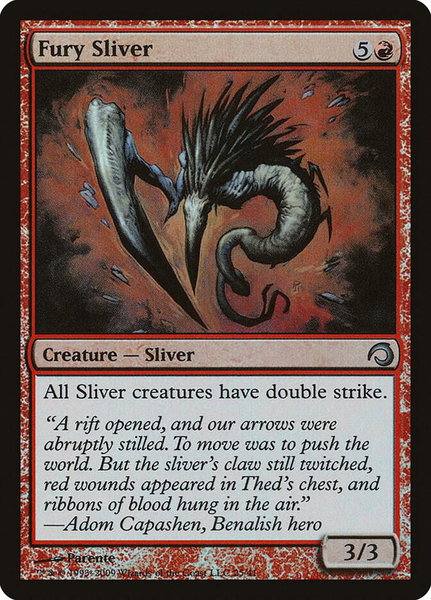 Fury Sliver trading card from Premium Deck Series: Slivers Fury Sliver - Premium Deck Series: Slivers Magic: The Gathering trading card