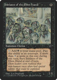 Initiates of the Ebon Hand (Danforth) - Fallen Empires (FEM) #39b - Common Magic: The Gathering Trading Card