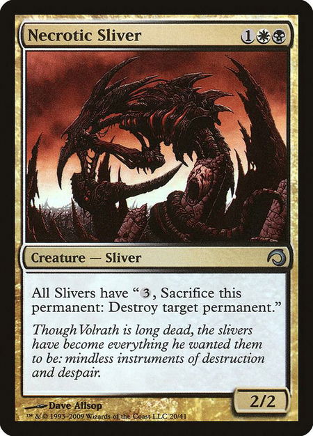 Necrotic Sliver trading card from Premium Deck Series: Slivers Necrotic Sliver - Premium Deck Series: Slivers Magic: The Gathering trading card