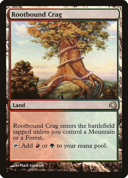Rootbound Crag trading card from Premium Deck Series: Slivers Rootbound Crag - Premium Deck Series: Slivers Magic: The Gathering trading card
