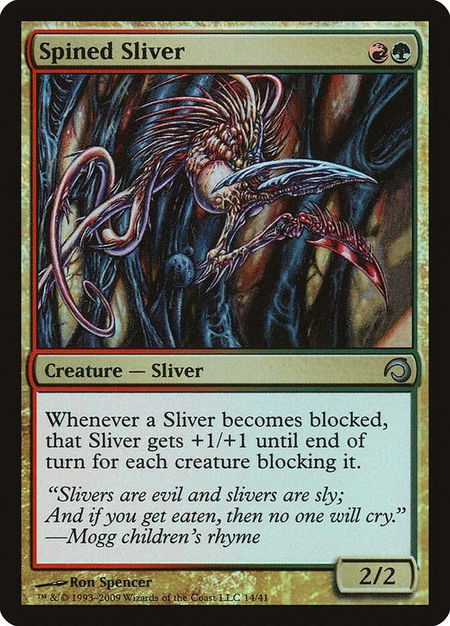 Spined Sliver trading card from Premium Deck Series: Slivers Spined Sliver - Premium Deck Series: Slivers Magic: The Gathering trading card
